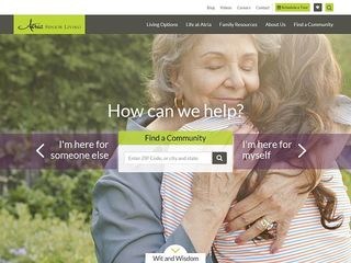 Web site www.atriaseniorliving.com, Atria Sandy